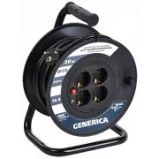 Удлинитель на катушке 4х20м 2P+PE 16А УК20 с термозащ.3х1.5кв.мм GENERICA IEK WKP20-16-04-20-G