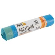 Мешки для мусора Рыжий Кот, 60л 10шт с завяз. 15мк, ПНД, 3103