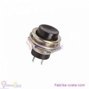 Выключатель-кнопка металл 250V 2А (2с) (ON)-OFF Ø16.2 Б/фиксации