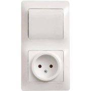 Блок розетка + выключатель 1кл. белый (GSL000160)