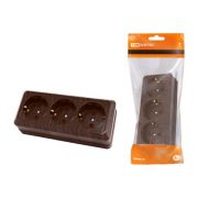 Розетка 3М ОП с ЗК «Ладога» бук 1801-0326