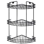 Полка угловая д/ванной 19*19*45 см 3 секции черная Алт66Ч