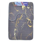 Коврик для ванной 50*80/50*40см мрамор черно-золотой BZY0929-2