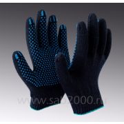 Перчатки Х/Б ПВХ черные 10кл.(6н)