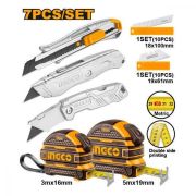 Набор рулеток и строительных ножей SUPER INGCO HMK23039 INDUSTRIAL