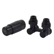 Комплект узла нижнего подкл SCHLOSSER угловой STANDARD 3/4quot; (Ral 9005) с термогол. М30х1,5, ниппеля 1/2quot;Х3/4quot;