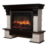 Портал Firelight Forte 30S камень белый, шпон темный дуб