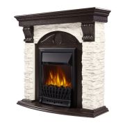 Портал Firelight Torre Classic камень белый, шпон венге