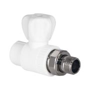 Кран шаровой TEBO бел. PP-R для радиатора 20х1/2quot; прямой (10/60), арт. 030060201