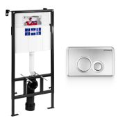 Инсталляция BETTOSERB SAVA FIX SLIM, клавиша смыва TWIN, хром. матовый, SET40006462