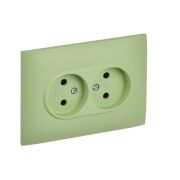 SKANDY Розетка 2-м 10А без ЗК. защ. штроки в сборе SK-R09G мятный IEK