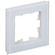 BRITE Рамка на 1 пост стекло белый (РУ-1-2-БрБ)