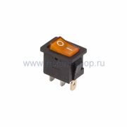 Выключатель клавишный 250V 6А (3с) ON-OFF желтый с подсветкой Mini (RWB-206, SC-768) 36-2152