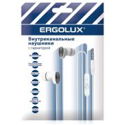 Наушники с микрофоном проводные 3.5мм 1.2м бел. Ergolux 15279