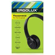 Наушники Беспроводные Bluetooth  накладные, черные ERGOLUX 15355