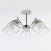 Люстра 5 плафонов 57*28 см Е27 60Вт 20 м2 плафон стекло белый хром Baizheng/9173-5