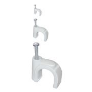 Скоба крепежная круглая с гвоздем d8мм пластик. (уп.20шт)