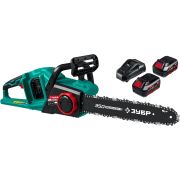 Цепная пила бесщеточная 2х18 АКБ 4а.ч. 36В шина 35 см С1-18 Зубр ПЦЛ-3635-42