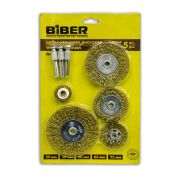 Набор щеток дисковых (25,38,63,75мм) для дрели Biber 70990