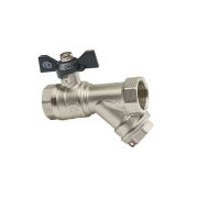 Кран шар. 1/2 с косым фильтром, (вн-вн) бабочка, AQUALINK 1161