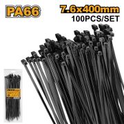 Стяжка нейлоновая черная 400*7,6 мм INGCO HCTB40076