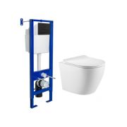 Инсталляция Triton-Pro+кнопкаBlack+Унитаз Tornado Small TR-VO-1832S