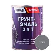 Грунт-эмаль 3 в 1 серая матовая 0,9 кг Пуфас Decoself