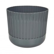 Кашпо пластиковое 4,5 л с прикорневым поливом светло-серый Эффект Ангарск (1/8)