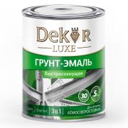 Грунт-эмаль 3 в 1 быстросохнующая Зелёная 0,9кг DEKOR LUXE
