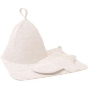 Набор для сауны 3 предмета (белый/серый)