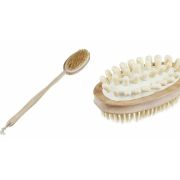 Щетка двойная с натур. щетиной и массажер 40 см 5110-1034