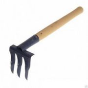 Грабли витые 3-х зубые с деревянным черенком