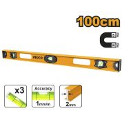 Уровень 1000мм алюм. 3 глазка, магнитный INGCO HSL28100