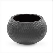 Кашпо пластиковое 7 л черная вставка графит Жемчужина Альтернатива