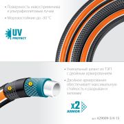 Шланг поливочный 3/4″ 15 м,25 атм, 6-стисло. двойное арм. GRINDA ULTRA 6 PROLine 429009-3/4-15