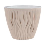 Кашпо пластиковое 7,5 л пудровый белая вставка Вдохновение Bmc