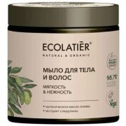 Мыло для тела и волос ECOLATIER Мягкость+Нежность, олива 350 мл