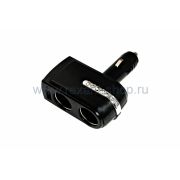 Разветвитель для автоприкуриватель 1шт-2гн.+зарядка USB 5V1A/16-0238