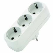 Разветвитель 3 гнезда, 16А Белый, З/К А303