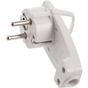 Вилка STEKKER PPG16-45-202 угловая плоская с кольцом, с заземлением, 250В,16A, IP44, белая