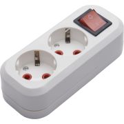 Колодка 2 гн. с ЗК с выкл., 250В, 16A, IP20，белая PST16-211-20