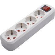 Колодка 4 гн. с ЗК с выкл., 250В, 16A, IP20，белая PST16-411-20