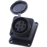 Розетка STEKKER RST32-31-44 с заземляющим контактом 3+1, каучук 400В, 32А, IP44, черная
