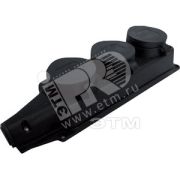 Колодка 3 гн. однофазная с заглушками с/з каучук 16А 250В IP44 (еврослот) (602230)