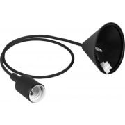 Патрон для ламп со шнуром 1м, 230V E27, черный, LH127