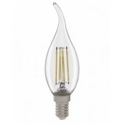 Лампа свеча на ветру E14 12W 4K 35x98 филамент (нитевидная) прозр GLDEN-CWS-12-230-E14-4500 660328