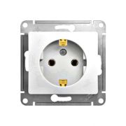 GLOSSA Розетка с заземлением в рамку белая GLS000143
