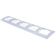 GLOSSA Рамка горизонтальная 5 постов белая