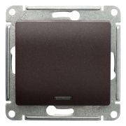 GLOSSA Выключатель одноклавишный с подсветкой сх.1а шоколад в рамку (GSL000813)