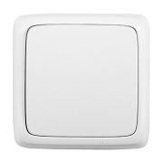 Альфа Выключатель 1 кл. наружный с из. пластиной белый 10А (ВА10(16)-113)